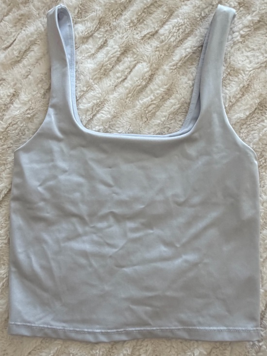 Fabletics Tops - Small Fabletics Light Gray Square-Neck Tank Top